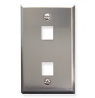 ICC IC107SF2SS Faceplate, Stainless Steel,1-Gang,2-Port