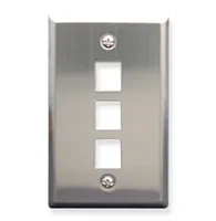 ICC IC107SF3SS Faceplate, Stainless Steel,1-Gang,3-Port