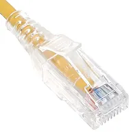 ICC ICPCSH01YL Patch Cord, Cat 6 Slim Clear Sr 1Ft Yl