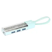 Manhattan 181020 Transparent 4-Port Usb 3.0 Usb-C/Usb-A Combo Hub (Teal)