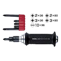 Vessel Manual Impact Driver With Cushion Grip Handle 5/16&quot; Hex & 1/2&quot; Sq Drive S