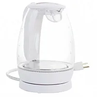 Better Chef 1.7 Liter Glass 360 Degree Cordless LED Electric Kettle in White