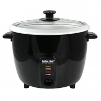 Better Chef 8 Cup Automatic Rice Cooker in Black With Rice Paddle and Measuring