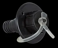 JR PRODUCTS 95385 Exterior Evacuation Drain Port Bla