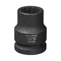 Williams 3/4&quot; Drive Shallow 13/16&quot; Impact Socket 12 Point