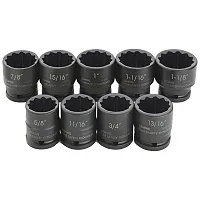 Williams 3/4??? Drive Shallow Skirt Impact Sae Socket Set - 12 Point (9 Piece)