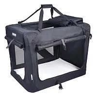 Jespet Psc-36Bk 3-Door Soft-Sided Folding Travel Pet Crate (Medium/Large; Black)