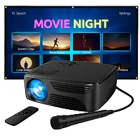 Karaoke Usa Kproj720013M All-In-1 720P Mini Bluetooth Projector Set With Screen,