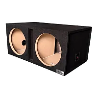 King Boxes D12V D12V 12-In. Double-Speaker Single-Port Black Carpeted Enclosure