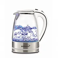 Brentwood 1.7L Tempered Glass Tea Kettle in White