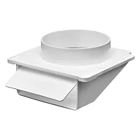 Lambro 143W 4-In. Plastic Soffit Exhaust Dryer Vent With Damper, White, 143W