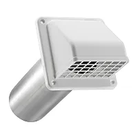 Lambro 224W-B 4-In. Plastic Wall Exhaust Hood Dryer Vent With Damper, Removable