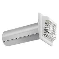 Lambro 267Wg 4-In. White Plastic Louvered Vent With Tail Piece And Bird/Rodent G