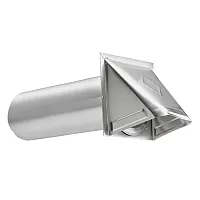 Lambro 3440 4-In. Aluminum Wall Exhaust Hood Vent With Damper And 11-In. Pipe, N