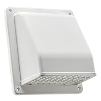 Lambro 3510W 6-In. Plastic Wall Exhaust Or Air Intake Vent With Hinged Screen, R