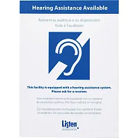 Listen Tech Multi-Lingual Assistive Listening Notification Sign LA-303