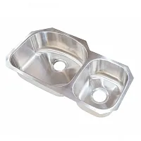 LIPPERT COMP 388415 32X17X7 Offset Double Bowl Sink; Dr