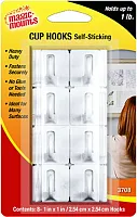 MAGIC MOUNTS 3708 Cup Hook 8/Pk Wht