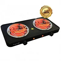 MegaChef Electric Easily Portable Ultra Lightweight Dual Coil Burner Cooktop Buf