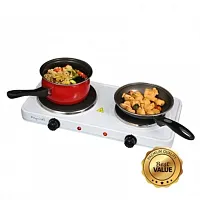 MegaChef Electric Easily Portable Ultra Lightweight Dual Burner Cooktop Buffet R