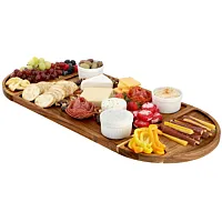 MegaChef 3 Piece Acacia Wood Cutting Board with Maganitized Serving Board Platte