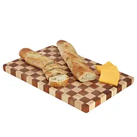 MegaChef 16x10 Checkerboard Acacia Wood and Rubber Wood Serving and Cutting Boar