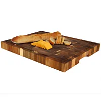 MegaChef 17 x 13 Inch Acacia Wood Butcher Block Carving and Cutting Serving Boar