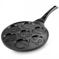 MegaChef Happy Face Emoji 10.5 Inch Aluminum Nonstick Pancake Maker Pan with Co