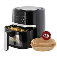 MegaChef 4 Quart Digital LED Display Electric Air Fryer with Transparent Window