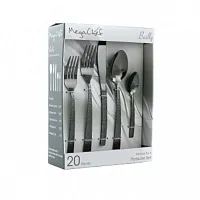 MegaChef Baily 20 Piece Flatware Utensil Set, Stainless Steel Silverware Metal S