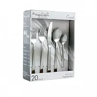 MegaChef Cravat 20 Piece Flatware Utensil Set, Stainless Steel Silverware Metal
