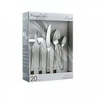 MegaChef Cravat 20 Piece Flatware Utensil Set, Stainless Steel Silverware Metal