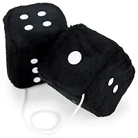 Pair of Black 3in Hanging Fuzzy Dice MDIC-005
