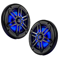 Power Acoustik Marine 6.5&quot; 2-Way Speakers With Blue Led White & Black Grills
