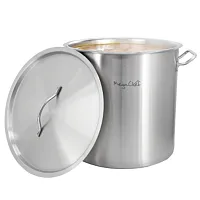 MegaChef Professional Kitchen 52.8 Quart Round Stainless Steel Stock Pot with Li