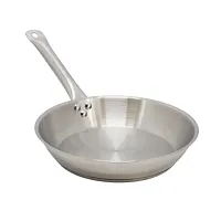 MegaChef Professional Kitchen 10 Inch Round Stainless Steel Fry Pan in Silver