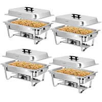 MegaChef 9.5 Quart Foldable Stainless Steel Professional Chafing Dish/Food Warme