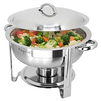 MegaChef 5.3 Quart Round Stainless Steel Professional Chafing Dish/Food Warmer/B