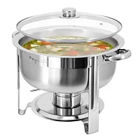 MegaChef 7.9 Quart Round Stainless Steel Professional Chafing Dish/Food Warmer/B