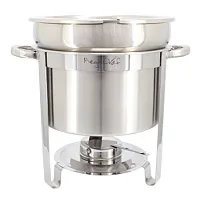 MegaChef 11.6 Quart Round Stainless Steel Professional Soup Chafing Dish in Silv