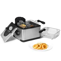 MegaChef 4.23 Quart Stainless Steel Electric Deep Fryer with Timer