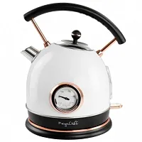 MegaChef 1.8 Liter Half Circle Electric Tea Kettle with Thermostat in White