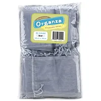 Lot of 50 Silver Drawstring Organza Storage Bags MORG-007