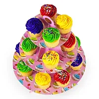 Pink 3 Tier Cupcake Stand, 14in Tall by 12in Wide MPAR-503