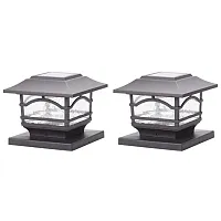 Maxsa Innovations 41671 Mission-Style Solar Post Cap And Deck Railing Lights, 2