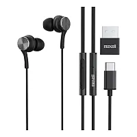 Maxell 197299 Fusion X Usb-C Earbuds With Built-In Microphone, Black