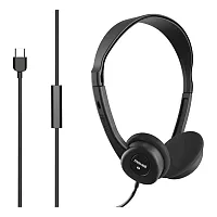 Maxell 197326 Hp-101 On-Ear Usb-C Headphones With Microphone, Black