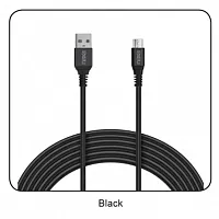 6 Ft. Fast Charge and Sync Round Micro USB Cable-BLACK