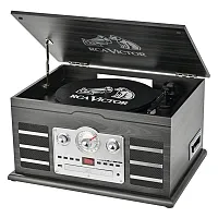 Rca Victor Rwrp-3000-Gr 10-Watt Roxbury 3-Speed Belt-Drive Manual 8-In-1 Turntab
