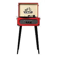 Victor Vwrp-3200-Rd Andover Dual-Bluetooth Belt-Drive 5-In-1 Suitcase-Style Reco